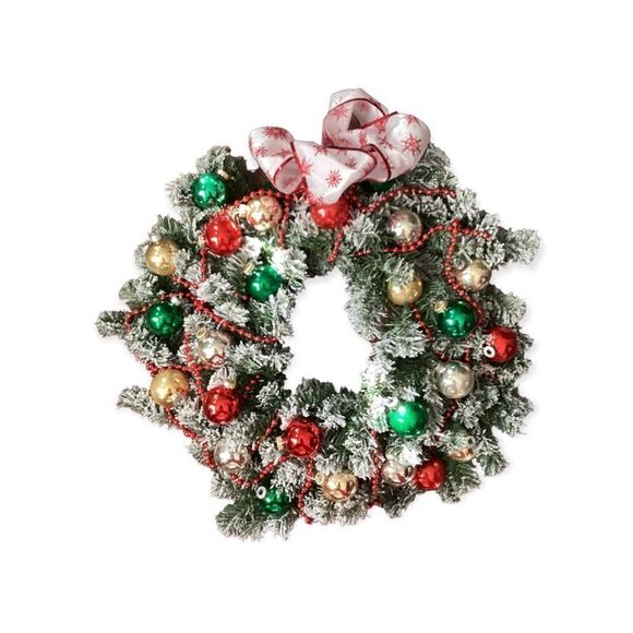 Vintage Glass Ornaments Handmade Wreath - Picture 1 of 3